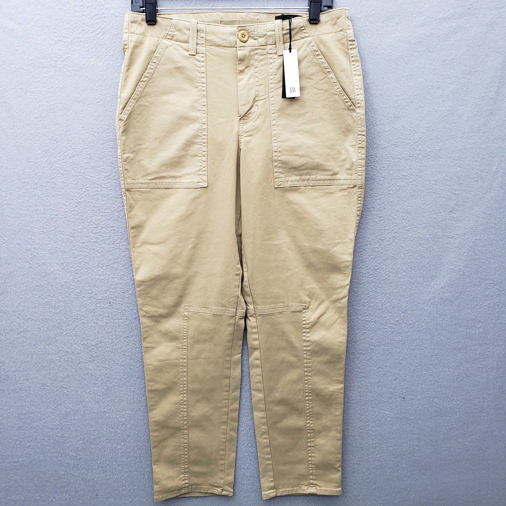 Banana Republic Slim Chino Pants Khaki Tan Cotton Office Casual Size 6R NWT